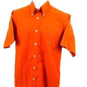 Oscar de la Renta Men's Orange Size Med 100% Cotton Button Down Shirt "E…